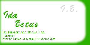 ida betus business card